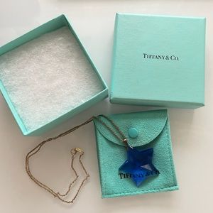 Tiffany & Co blue crystal star pendant necklace